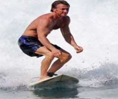 Penn has a great interest in surfing and practices in his free time.